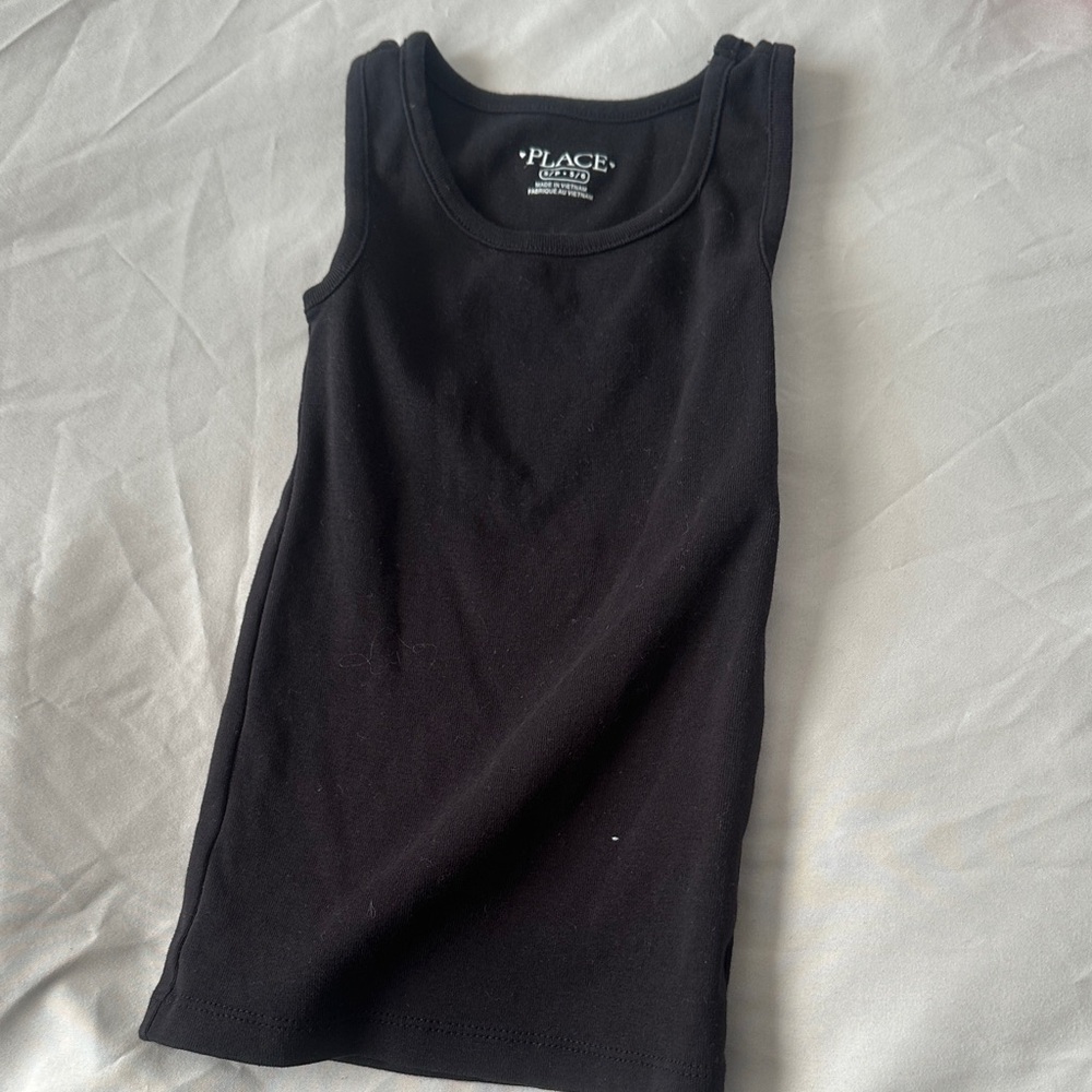 Place Black Cotton Tank Top